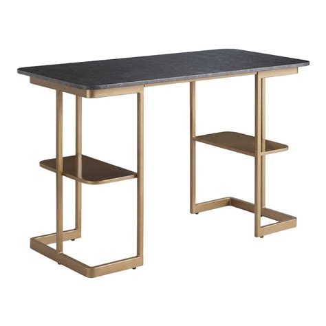 black granite and gold metal celine desk|case Celine desk.